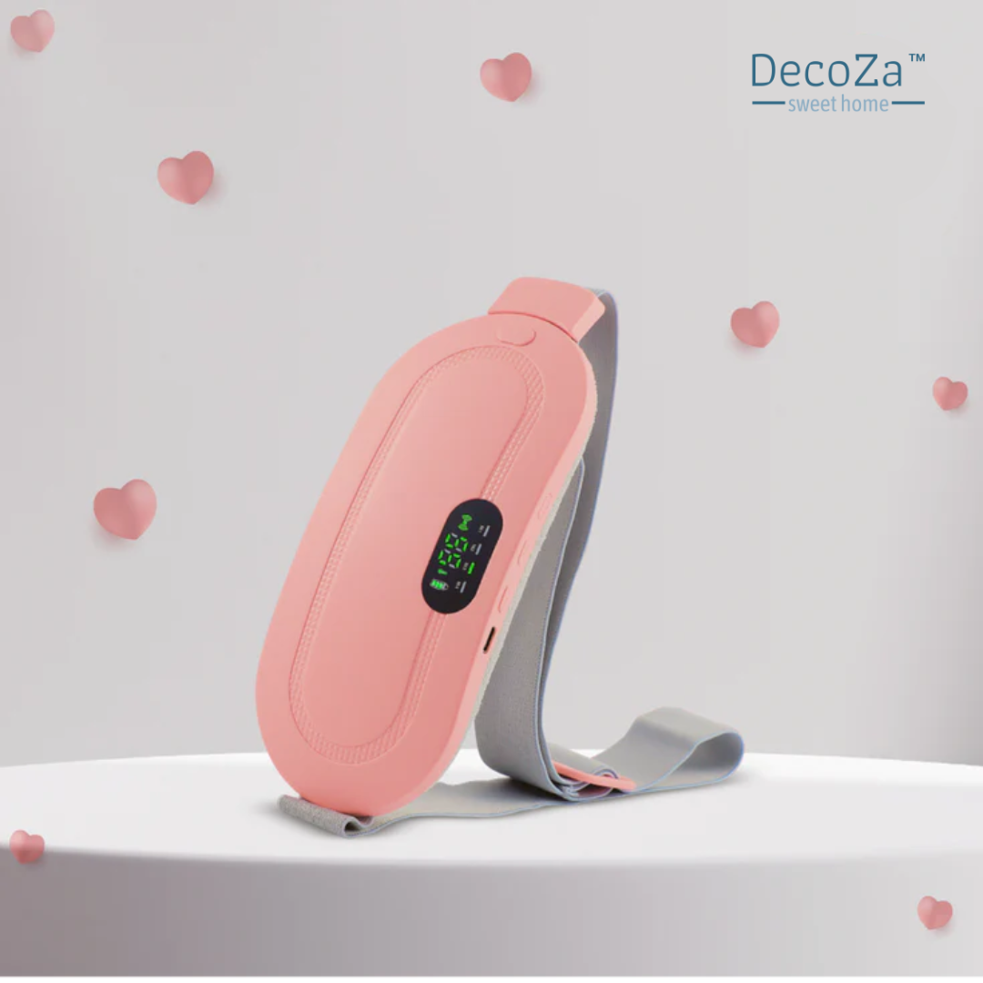 DecoZa Dynamic Heat & Massage Therapy for Period Cramps | 4 Temperature & Massage Modes | 1 Year Warranty